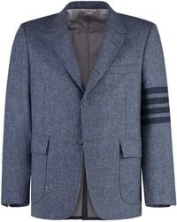Thom Browne - Tailored Wool Suit Jacket With Notch Lapel And Signature Stripe - Lyst