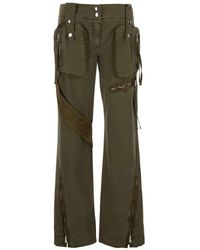 Blumarine - Cargo Trousers With Satin Inserts Military - Lyst