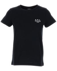 A.P.C. - Crewneck T-Shirt With Logo - Lyst