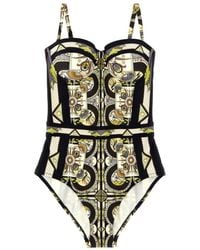 Tory Burch - One-piece Swimsuit With All-over Print Beachwear - Lyst