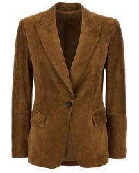 Brunello Cucinelli - Suede Blazer - Lyst