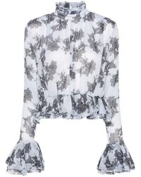 ROTATE BIRGER CHRISTENSEN - Ruffled Floral-lace Blouse - Lyst