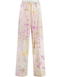Agnona - Printed Silk Pants - Lyst