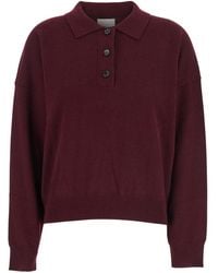 Allude - Bordeaux Polo Shirt With Classic Collar And Ribbed Trims - Lyst