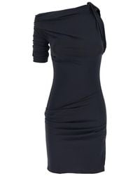Jacquemus - 'La Mini Robe Drapeado' One-Shoulder Mini Dress With Ruched Details - Lyst