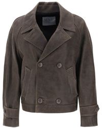 MVP WARDROBE - Solferino Jacket In Vintage-effect Leather - Lyst