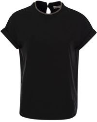 Brunello Cucinelli - Stretch Jersey T-shirt With Precious Faux-layering - Lyst