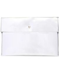 Alexander McQueen Skull Logo Printed Envelope Clutch Bag - White