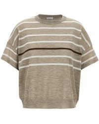 Brunello Cucinelli - Lurex Stripes Sweater - Lyst