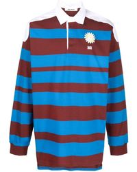 Wales Bonner - Striped Cotton Polo Shirt - Lyst