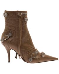 Balenciaga - 'Cagole' Pointed Bootie With Studs And Buckles - Lyst