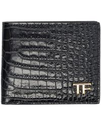 Tom Ford - Glossy Printed Croc Classic Bifold Wallet By - Lyst