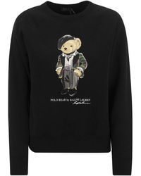 Polo Ralph Lauren Tuxedo Polo Sweatshirt Scottish Bear - Black