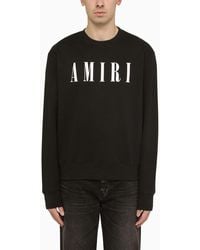 Amiri - Black Crewneck Sweatshirt With Logo - Lyst