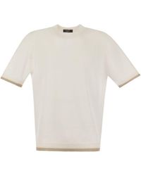 Peserico - T-shirt In Linen And Cotton Yarn - Lyst