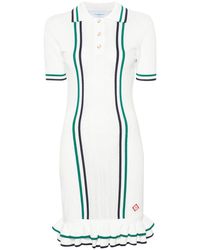 Casablancabrand - Short Tennis Pointelle Dress With Ruffles - Lyst