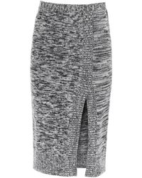 N°21 N.21 Pencil Skirt In Melange Wool - Gray