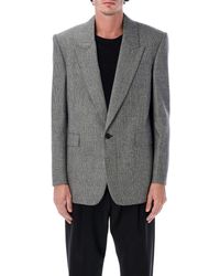 Saint Laurent - Prince Of Wales Wool Single-breasted Blazer - Lyst