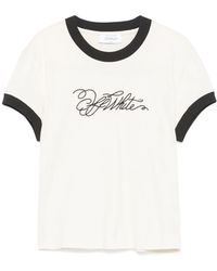 Off-White c/o Virgil Abloh - Logo-Embroidered T-Shirt - Lyst