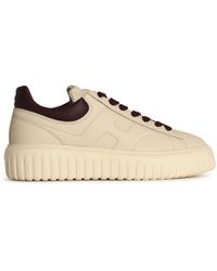 Hogan - 'H Stripes' Ivory Leather Sneakers - Lyst