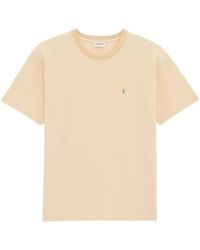 Saint Laurent - Cotton Piqué T-Shirt - Lyst