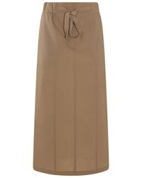Brunello Cucinelli - Light Cotton Blend Skirt - Lyst