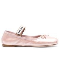 Miu Miu - Satin Ballet Flats - Lyst