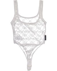Marine Serre - Recycled Mesh Flock Bodysuit - Lyst
