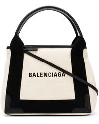Balenciaga Chalk Canvas Biarri Crossbody Bag in White | Lyst