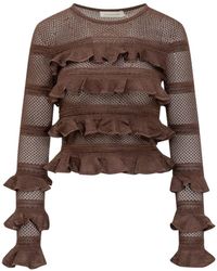 Zimmermann - Knit Top With Ruffles - Lyst