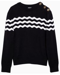 Patou - Cotton And Wool Jumper With Detailing - Lyst