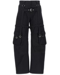 Off-White c/o Virgil Abloh - Flared Virgin Wool Cargo Trousers With Buckle Detail - Lyst