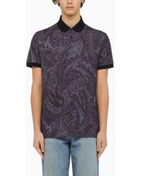 Etro - Short Sleeved Polo With Paisley Print - Lyst