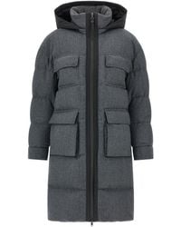 Brunello Cucinelli - 'Shiny Zipper Pull' Long Down Jacket - Lyst