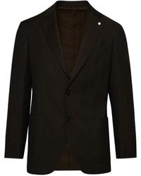 Luigi Bianchi - Brown Virgin Wool Blazer Jacket - Lyst