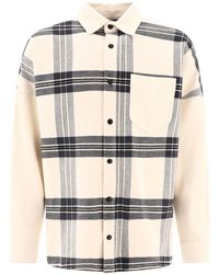 Palm Angels - Flannel Overshirt With Logo - Lyst