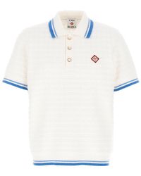 CASABLANCA - Cotton Bouclé Polo Shirt - Lyst