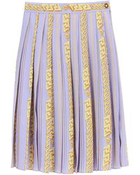 Versace Chain Pleated Skirt - Multicolour