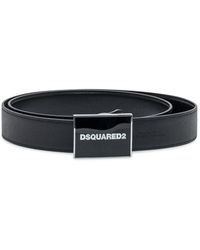 DSquared² - Leather Belt With Logo Buckle - Lyst