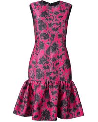 Philosophy Di Lorenzo Serafini - Fuchsia Flower Ruffle Mikado Dress - Lyst