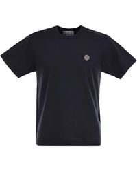 Stone Island - Short-sleeved T-shirt With Compass Logo Patch - Lyst