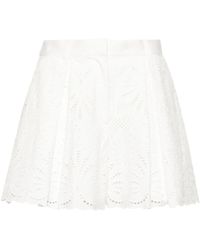 Self-Portrait - Broderie Anglaise Shorts - Lyst