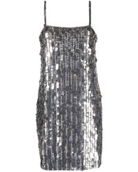 P.A.R.O.S.H. - Sequinned Sleeveless Mini Dress - Lyst
