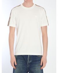 Burberry - T-Shirt With Check Details - Lyst