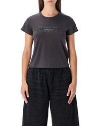 Alexander Wang - Délavé Cotton T-Shirt With Logo - Lyst