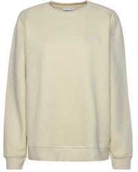 Ganni - Ivory Organic Cotton Blend Sweatshirt - Lyst