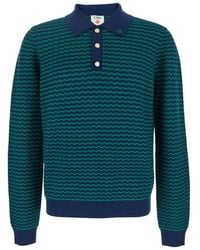 CASABLANCA - Mini Wave Polo Shirt With Logo Embroidery - Lyst