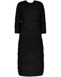 Balenciaga - Wool Midi Buttoned Dress - Lyst