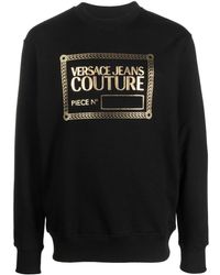 Mode Sweaters Sweaters met korte mouwen Versace Jeans Couture Sweater met korte mouwen zwart casual uitstraling 