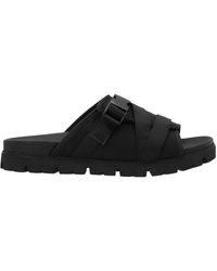 black slides with buckle
